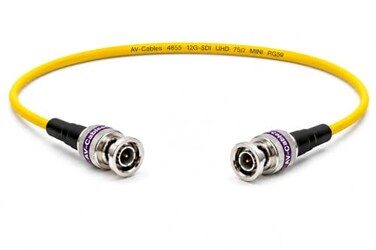 AV-Cables 12G-SDI BNC to BNC Cable, 4855R,10ft, Yellow