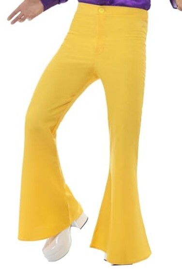 Smiffys Smiffy's Flared Trousers Man, Yellow, Large