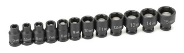 Grey Pneumatic ,9712UM1/4" Surface Drive 12-Piece Standard Universal Metric Socket Set