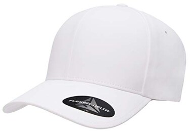 Flexfit Men's Delta Seamless Baseball Cap, White, Small-Medium