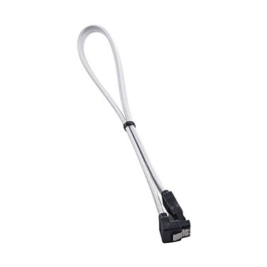 CableMod ModFlex Sleeved Right Angle SATA 3 Cable ,White, 30cm