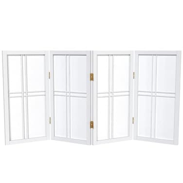 Red Lantern 2 ft. Short Desktop Double Cross Shoji Screen - White - 4 Panels
