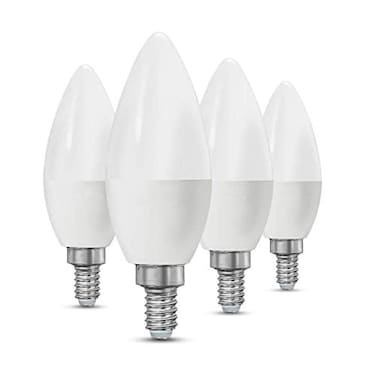 CTKcom LED Candelabra Light Bulbs E14 7W, Equivalent 60 Watt Light Bulbs,Candelabra Led E14 Instermediate Base,430 Lumens LED Not Dimmable ,Warm White 2700K4 Pack