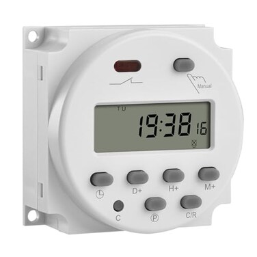 Heschen Digital LCD Power Weekly Programmable Timer Relay Switch, CN101A, DC12V 16Amp, SPST
