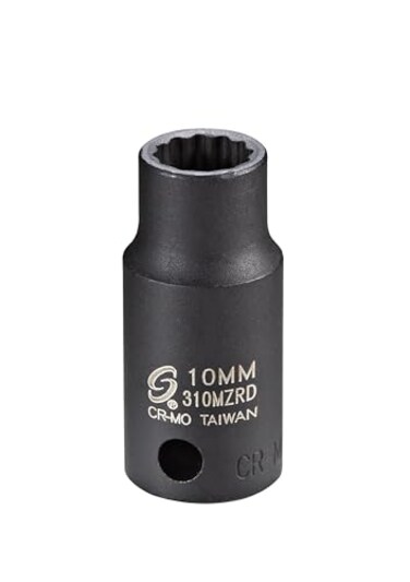Sunex Tools Sunex 310MZRD 3/8-Inch Drive 10mm 12-Point Semi-Deep Impact Socket