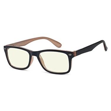 Eyekepper Blue Light Reading Glasses Men Women 4.0, Small Black Brown