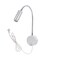 WeFoonLo 3W Wall Mounted Reading Light Flexible Gooseneck LED Sconce Lamp with PlugSwitch for Bedroom, Office, Workbench, Studio ,01 Silver Warm