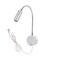WeFoonLo 3W Wall Mounted Reading Light Flexible Gooseneck LED Sconce Lamp with PlugSwitch for Bedroom, Office, Workbench, Studio ,01 Silver Warm