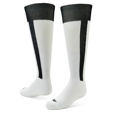 Sof Sole Baseball/Softball Over-the-Calf Team Athletic Performance Socks ,2 Pair, Small, White Black Stirrup