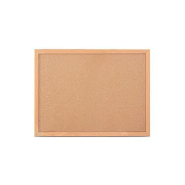 Staples Cork Bulletin Board, Oak Frame, 2 ft W x 1.5 ft H