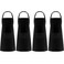 Syntus 4 Pack Adjustable Bib Apron with 2 Pockets Unisex, Polyester, Black
