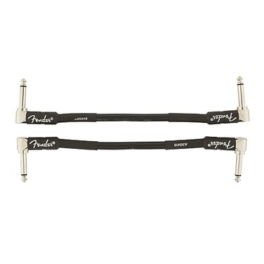 Fender Professional Series Instrument Cable, Guitar Cable, Guitar Accessories, Angle/Angle, Black, 6in, 2-Pack