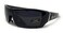 Locs Men's Rectangular Hardcore Black Wrap 63mm Sunglasses ,Cursive Logo