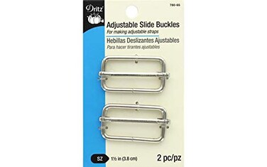 Dritz 780-65 Adjustable Slide Buckles for 1-1/2-Inch Straps, Silver 2-Count