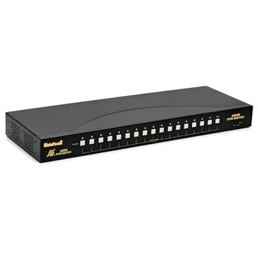 JideTech 16 Port HDMI USB KVM Switch 4K@30Hz with USB 2.0 Hub, HotkeyPush Button Switching, HDCP/EDID Support, HDMI KVM Switcher for Windows Linux Mac Unix DVR NVR