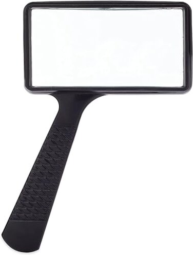 MagnifyLabs Jumbo Rectangular Handheld Magnifying Glass ,3X Magnification“ Scratch Resistant Glass Lens - Large Horizontal Viewing Area