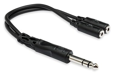 Hosa YMP-234 1/4 Inch TRS to Dual 3.5 mm TRSF Y-Cable