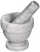 Fox Run Small Marble Mortar and Pestle Set, White, 3.5