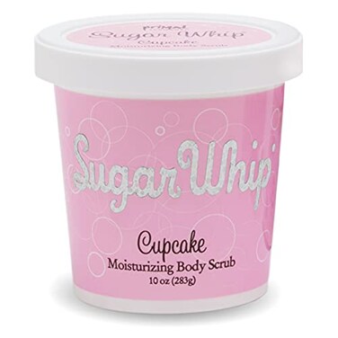 Primal Elements Sugar Scrub, Exfoliating Sugar Whip, Face and Body Cleanser, Moisturizer, Cupcake, 10 oz Package