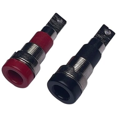 CESS 4mm Banana Female Panel Mount Socket, Red Black, 10 Pack