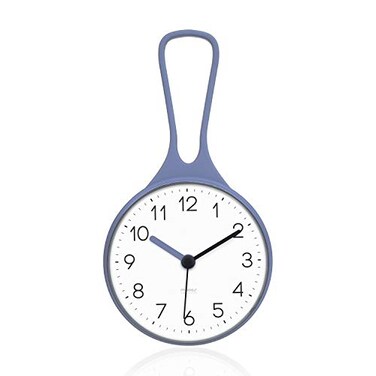 mooas Loop Bathroom Clock, Battery Operated, Hook/Suction ,Blue