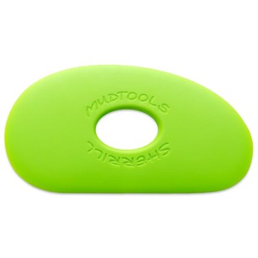 Mudtools Shape 0 Polymer Rib, Green Medium - Small Kidney Pottery Tool