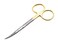 ARTMAN INSTRUMENTS Scissors 4.5 inches Curved with Tungsten Carbide InsertsGold Plated Handle Extra Sharp and Durable
