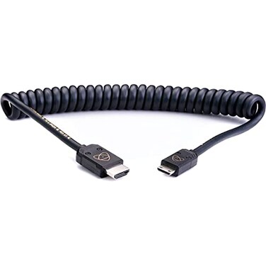 ATOMOS ATOMFLEX PRO HDMI Coiled Cable ,Mini to Full 40cmHDMI 2.0 Compatible Cable ATOM4K60C4