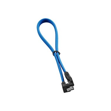 CableMod ModMesh Sleeved Right Angle SATA 3 Cable ,Light Blue, 30cm