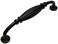 Cosmas 20 Pack 7120FB Flat Black Ribbed Pull 5 Inch Hole Centers