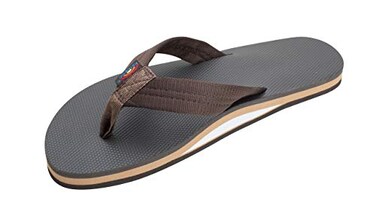 Rainbow Sandals Men's Brown Single Layer Soft Top 1" EVA Rubber Filled Nylon Strap