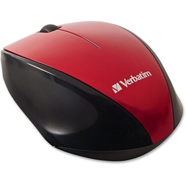 Verbatim Multi-Trac Wireless Notebook Blue LED Mouse, Nano Receiver, Red