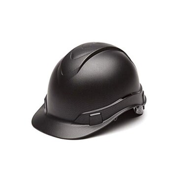 Pyramex Ridgeline Cap Style Hard Hat 4 Point Ratchet Matte Black Graphite Pattern