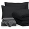 Bare Home Bed-in-A-Bag 7 Piece ComforterSheet Set - Queen - Goose Down Alternative - Ultra-Soft 1800 Premium Bedding Set ,Queen, Black/Grey