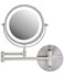 OVENTE 7" Wall Mounted Lighted Makeup Mirror, Nickel Brushed MFW70BR1X7X