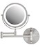 OVENTE 7" Wall Mounted Lighted Makeup Mirror, Nickel Brushed MFW70BR1X7X
