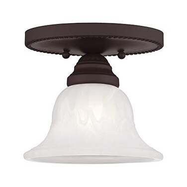 Livex Lighting 1530-07 Edgemont 1-Light Ceiling Mount, Bronze
