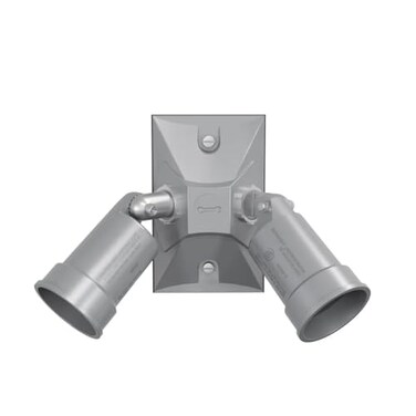 BELL Rectangular Weatherproof Combination Cover for 75-150W Par 38 Lamps, Includes 2 Lampholders, Gasket, and Hardware, Gray