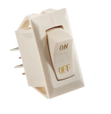 RV Designer S279-10 Amp On/Off - SPST, Ivory DC Rocker Switch