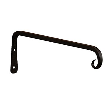 Achla Designs Straight Downcurled Wall Bracket Hook, 12-inch ,TSH-12Black
