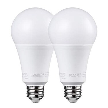 TORCHSTAR 2-Pack A21 LED Light Bulbs Dimmable Super Bright Light Bulb 5000K