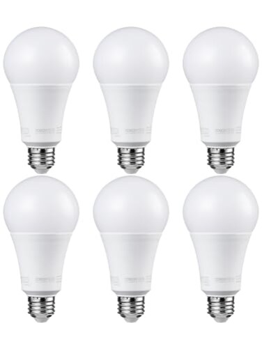 TORCHSTAR 6-Pack A21 LED Light Bulbs Dimmable Super Bright Light Bulb 5000K