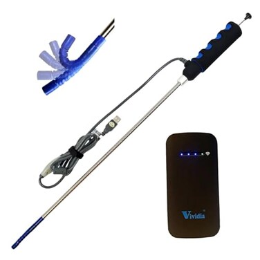 VIVIDIA VA-400-WiFi Bundle: Vividia Ablescope VA-400 USB Rigid Articulating Borescope Plus W03A WiFi Box for iOS Tablets iPhone and Android Phone and Tablet