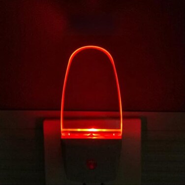 GREENIC 0.5W Plug in Light Sensor LED Red Night Light for Bedroom, Bathroom, Kitchen, Hallway 2 Pack