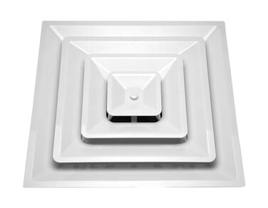 HaVACo 2'x2' Lay-In 3 Cone Supply with 8" Pre-Molded Boot, ABS Plastic Supply Grille, Ceiling Diffuser for Air Vent, Ideal for Heating, Cooling, and Ventilation, Home Improvement ,White
