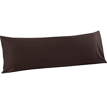 FLXXIE Microfiber Body Pillow Cover, Envelope Closure, Dark Brown