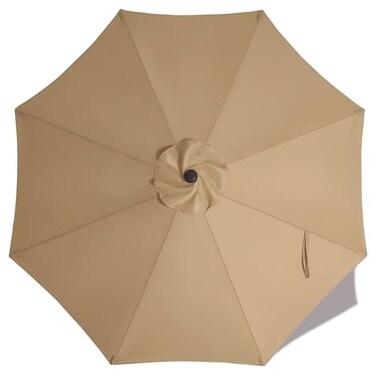 ABCCANOPY 9ft Outdoor Umbrella Replacement Top Suit 8 Ribs ,Khaki