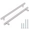 Probrico 5 Pack Brushed Stainless Steel Hollow Kitchen Cabinet Pulls Kitchen Door Handles Dresser Pulls 10"/256mm Hole Centers