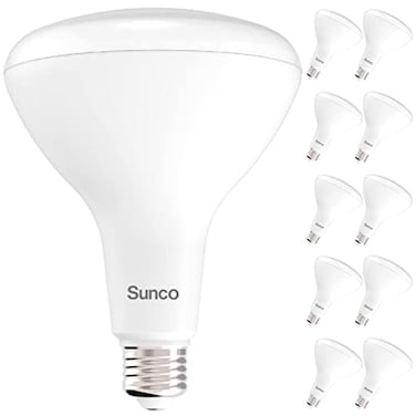 Sunco Lighting Sunco 10 Pack BR40 LED Flood Light Bulb, E26, 17W=100W, 3000K Warm White