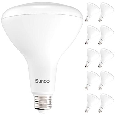 Sunco Lighting Sunco 10 Pack BR40 LED Flood Light Bulb, E26, 17W=100W, 2700K Soft White